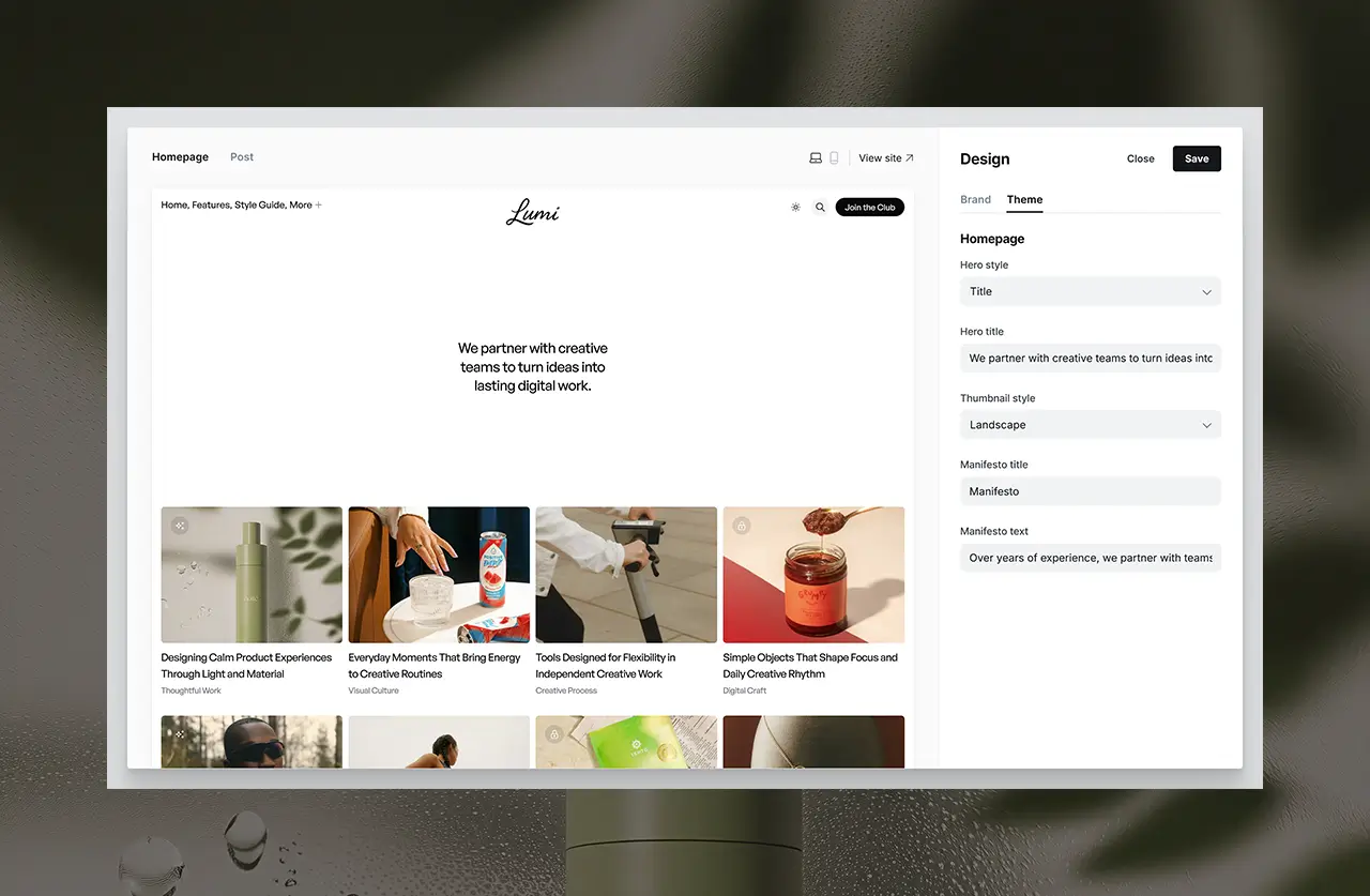 Lumi (Homepage Options)