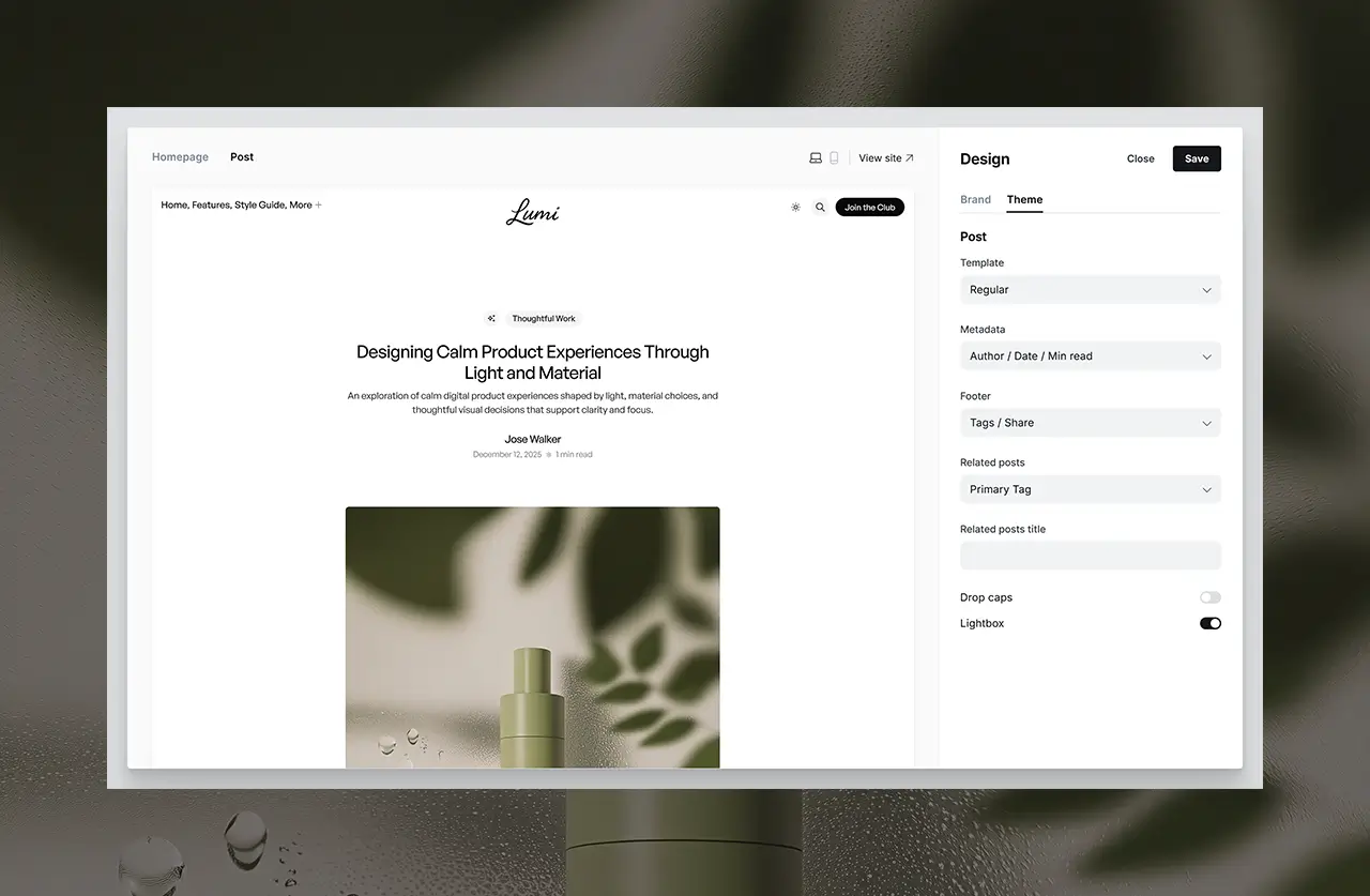 Lumi (Post and Page Options)